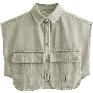 Sleeveless Button-Up Denim Vest